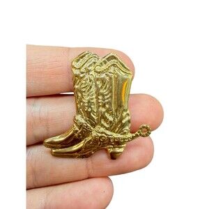 Vintage Jewelry Gold Cowboy Boots With spurs Western Jewelry Country Concert